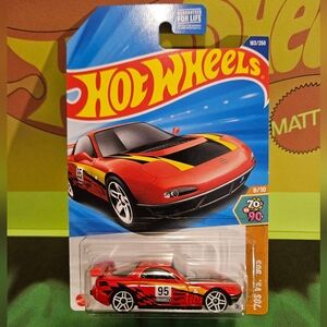 HotWheels '95 Mazda RX-7 Drift Red and Black Sports Car
